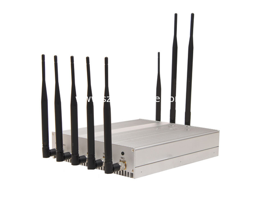 UHF VHF 3G Mobile Phone Signal Jammer 25 Meters 8 Antenna Jammer