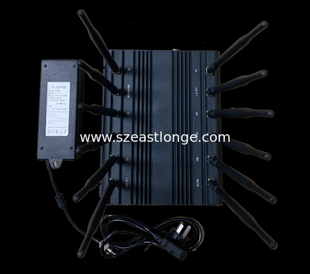 4G 5G WiFi Cell Phone Signal Jammer 12 Antenna Adjustable Software Management Control