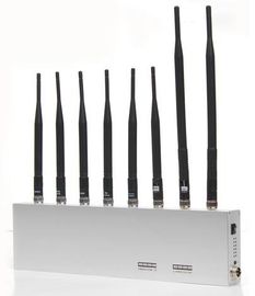 VHF / UHF สัญญาณ GPS Jammer 2G 3G Wifi 34dBm พร้อมเสาอากาศ 8 ตัว
