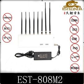 34dbm สัญญาณ GPS Jammer Wifi / 4G ตัวบล็อกสัญญาณพร้อมเสาอากาศ 8 ตัว